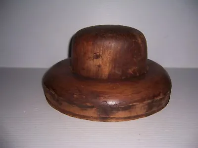 Antique Millinery Wood Hat Block Mold Brim Form 5 7/8 6 7/8 • $329.99