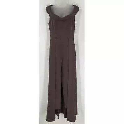 NWT Kay Unger Women's Mauve Pleated Skirt Zipped Maxi Jumpsuit Size 2 • $328