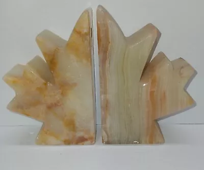 Marble Maple Leaf Book Ends • $43