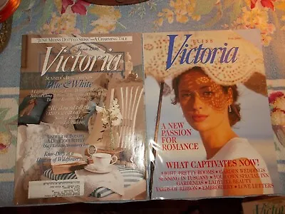 Victoria Magazines 2 Back Issues Summer's Best Friends Blue And White June 1996 • $10