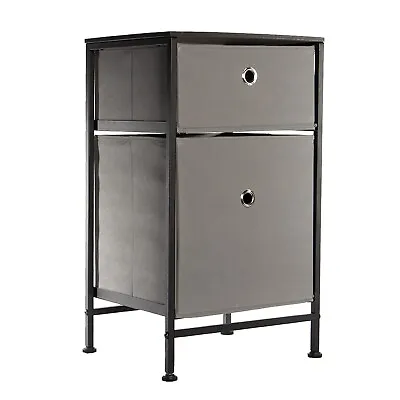 Drawers Storage Unit Black Fabric Storage For Bedroom Canvas 2 Drawers | M&W • £15.99
