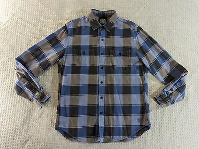 J. Crew Sporting Goods Flannel Shirt Men Medium Blue Check Button Up Long Sleeve • $21.98