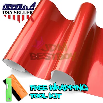 *Premium High Gloss Glitter Red Sparkle Car Vinyl Wrap Sticker Decal Sheet Film • $4.99