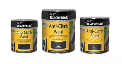 £19.99 • Buy Blackfriar Anti-Climb Vandal Intruder Slippery Black Paint Semi-Matt 1L-5L