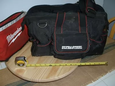 Used Ultra Steel Tool Bag And Milwaukee Pouch Both A Little Dirty Not Much Use • $12