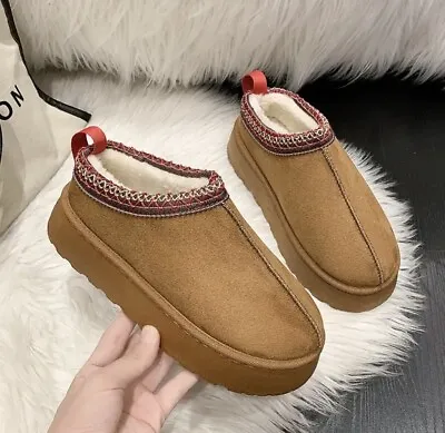 Slippers Snow Boots UGG Dupe Brand New Cashmere Thick Sole Warm Size 7.5UK EU 41 • £35