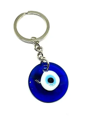 Evil Eye Keychain Glass Lucky Turkish Greek Charm Keyring Nazar Mati Eye • £3.49