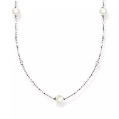 Genuine THOMAS SABO Necklace Pearls And White Stones Silver • $349
