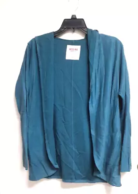 Mossimo Women's Teal Green Hooded Long Sleeve Open Front Cardigan With Pockets S • $12.61