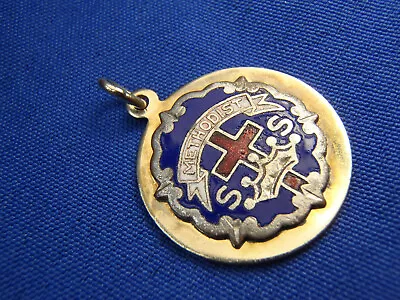 1/20th 12K GF Methodist Cross Red White Blue Enamel Methodist Charm Pendant  • $29.50