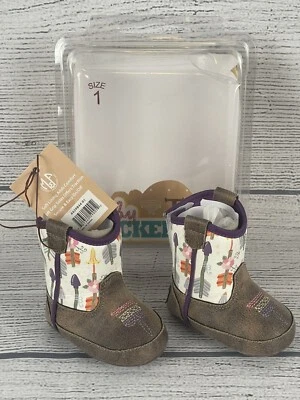 $12.95 • Buy TWISTER Baby Buckers WESTERN BOOT   NWT   Brown, Purple, Arrow. Baby Girl