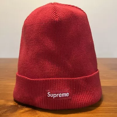 Vintage SUPREME BOX LOGO Red Beanie Fishermans FW 2013 Unworn Rare • $120