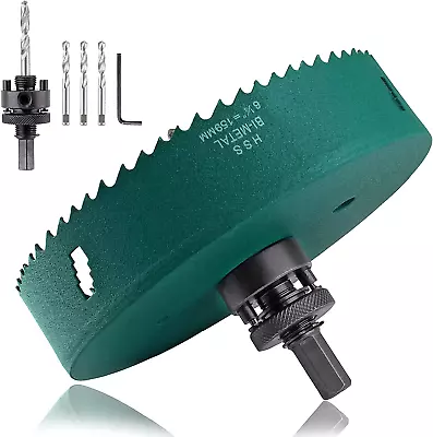 6-1/4 Inch 159Mm Hole Saw With Heavy Duty Arbor HSS Bi-Metal 6-1/4? (159Mm) • $31.84