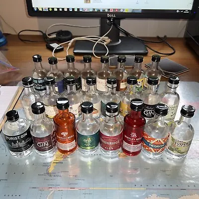 24 Miniture Gin Bottles 5 CL - All Empty - Free Postage • £20