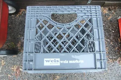 Weis Dairy Vintage Hard Plastic Milk Crate  Pa. Gray/white 13x13x11 • $13.95