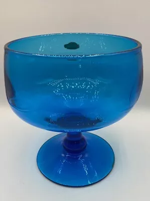 Vintage 1960S Blenko Art Glass By Richard Blenko Blue Footed Compote • $97.88