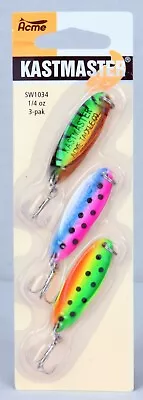 Acme Kastmaster SW1034 Trout/Panfish 3-Pack 1/4oz Fire Tiger Rainbow Trout Perch • $11.14