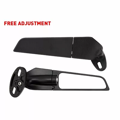 Wind Swivel Wing Fin View Motorcycle Rear Side Mirror For Honda Yamaha Suzuki • $29.99