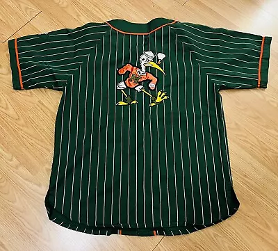 Vintage Miami Hurricanes Baseball Pinstripe Starter Jersey Medium • $90