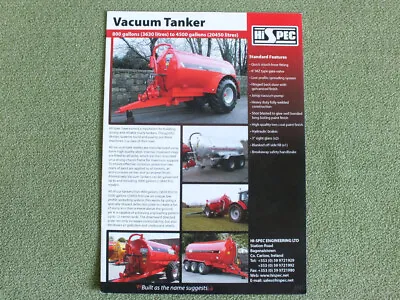 $2.99 • Buy HI-SPEC Vacuum Tankers Agricultural Trailers Farm Equipment Brochure 2010