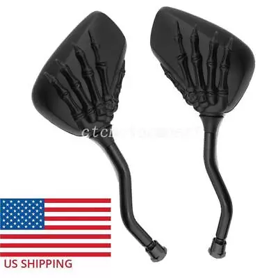 Motorcycle Hand Skeleton Rear View Mirrors For Suzuki Boulevard C50 C90 M109R • $26.23