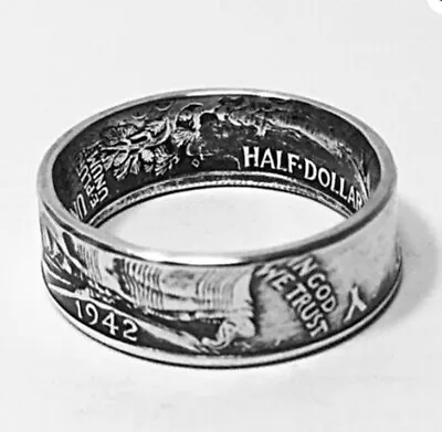 Walking Liberty Half Dollar Coin Ring U Pick Size  Handcrafted 90% Silver 6-13 • $65.36