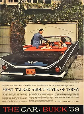 Buick '59 LeSabre Invicta Electra Convertible Family Vintage Print Ad 1959 • $11.40
