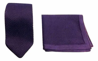 Cadbury Purple Collection Woven Paisley Jacquard Knitted Satin Tie Wedding Lot • £9.99