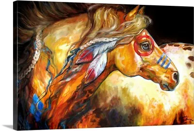 Indian War Horse Golden Sun Canvas Wall Art Print Horse Home Decor • $49.99