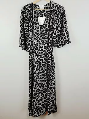 £37.85 • Buy [ LABEL OF LOVE ] Womens Animal Print Wrap Dress NEW + TAGS | Size S Or AU 10 