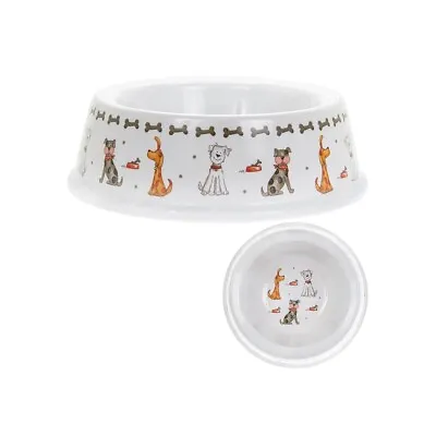 £8.99 • Buy Dog Bowl Food Dish White Feeding Bowl Puppy Fun Pet Xmas Gift Faithful Friends