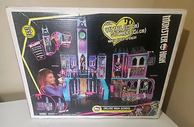 NEW FACTORY SEALED MONSTER HIGH Deluxe High School 2015 Mattel 4 FT Doll House • $325.99