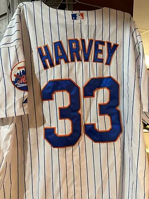New York Mets Jersey Harvey Mens Size 50 Majestic Pinstripe NWT New • $24.99