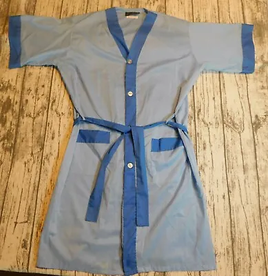 Vtg Van Heusen Lounge Coat Robe Pajama Smoking Jacket Mcm Cotton Button Men L • $25