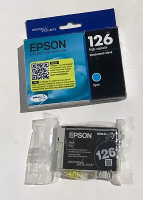 Genuine Epson - 126 Ink Cartridge  - Black &  Cyan Lot Of 2 • $15.99