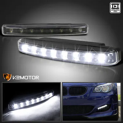 $19.38 • Buy 2X 8 LED 6000K White DRL Fog Running Lights Bumper Driving Lamps Black