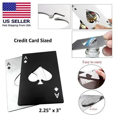 Ace Of Spades Card Bottle Opener Wallet EDC Poker Holdem Player Fun Party Gift • $5.99