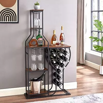 11 Bottle Wine Bakers Rack Wine Storage5 Tier Freestand Floor Liquor Bar Table • $88.99