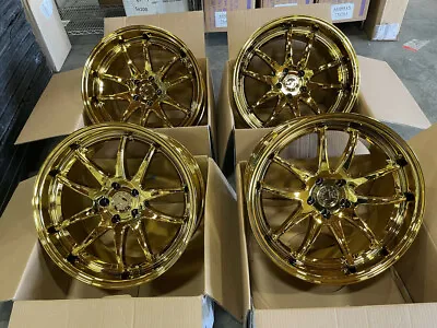 $999 • Buy 19x9.5 +15/19x11 +15 Aodhan DS02 5x114.3 Gold Vacuum Staggered Wheels (Used Set)