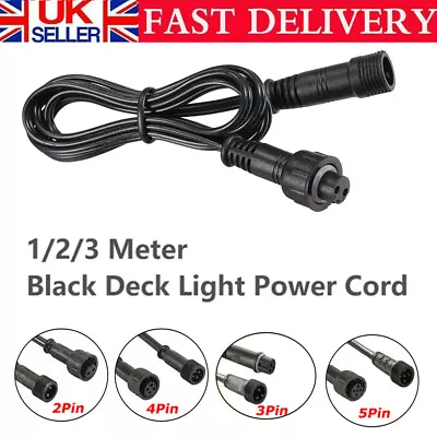 £7.99 • Buy IP67 Extension Cable For Outdoor LED Deck Light Power Cord Waterproof Connector