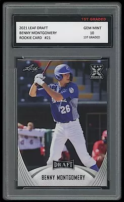 Benny Montgomery 2021 Leaf Draft Baseball #21 1st Graded 10 Rookie Card Rockies • $34.99