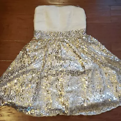 My Michelle Sz 3 Prom Formal Dress Strapless Fancy Party Sequin Ladies Teen Jr • $13.88