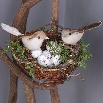 Artificial Bird Nest With Spotted Egg & Twig Ornament For DIY Craft & Home Decor • £9.61