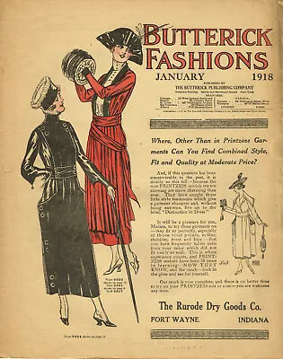 Ebook CD Butterick Fashion Flyer January 1918 Edwardian Sewing Pattern Catalog • £12.50