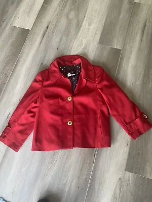 Vintage Mary Kay Red Blazer Womens M Lined Jacket Consultant Uniform  STAR • $25