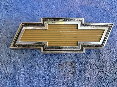 Vintage Chevrolet Bowtie Black Yellow Chrome Metal Emblem 330630 3970783 • $29.99