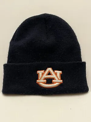 Auburn Tigers Cuffed Knit Hat Skully Beanie Navy Blue And Orange Tiger Eye • $4.99