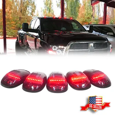 5pcs Red LED Cab Roof Marker Lights Assemblies For Dodge GMC Chevy SUV Universal • $32.99
