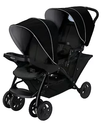 GRACO STADIUM DUO Double Buggy Twin Stroller  0+CS + ISOFIX Base Travel System • £159.95