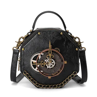 GEARDUKE Retro Gothic Steampunk Crossbody Shoulder Messenger Women Leather Bag  • $45